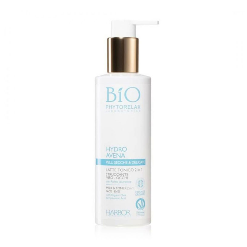 Молочко-тонік для обличчя та очей Phytorelax Laboratories Bio Phytorelax Hydro Avena Milk&amp;Toner 2in1, 200 мл